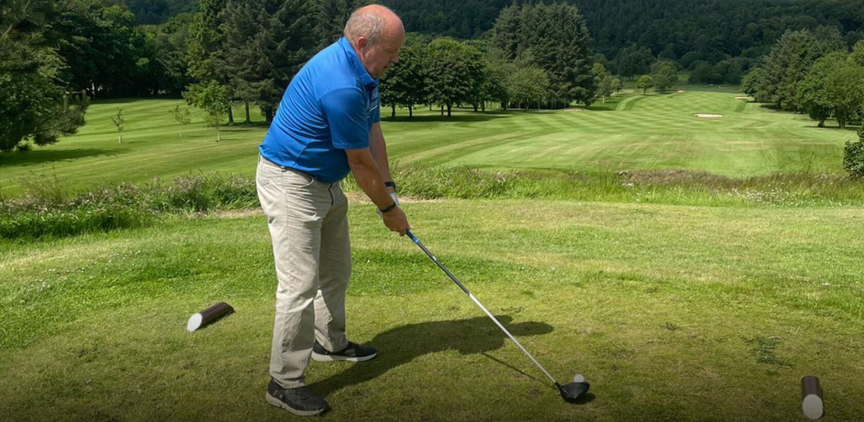 Man teeing off at Turriff Golf Club